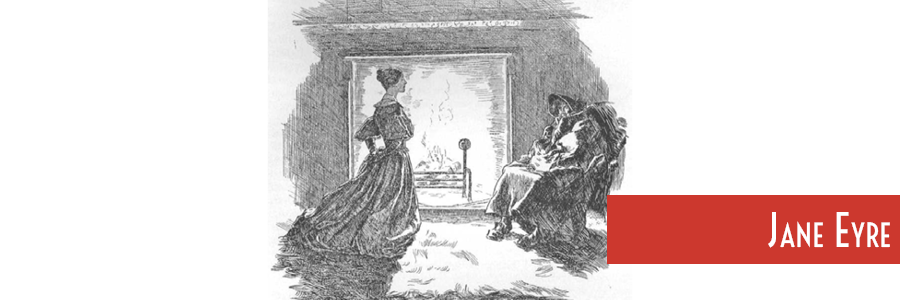 jane eyre before the fire with a mysterious gypsy woman