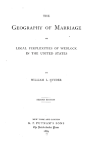 title page of Geography of Marriage