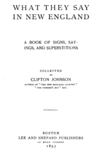 title page of What They Say in New England