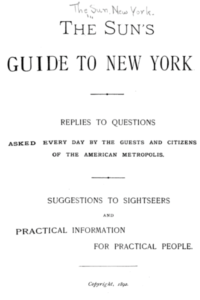title page of The Sun's Guide to New York